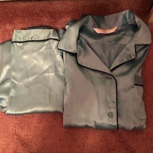 Blue Silk Victoria Secret PJ Set